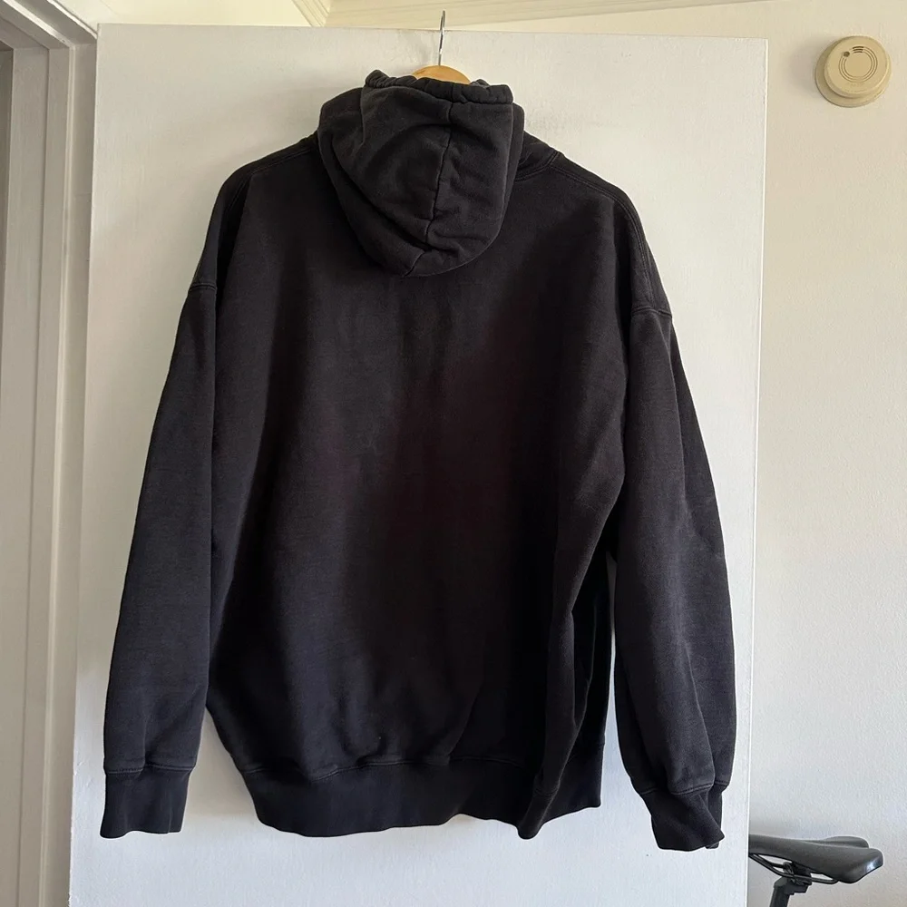 Brandy Melville Black Cotton Butterfly Hoodie Classic Neutral Sweatshirt size S - Picture 6 of 9